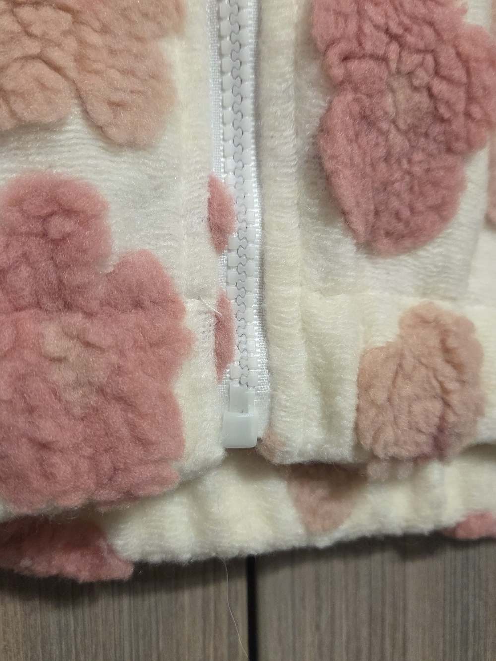 NWOT Cropped Floral Sherpa Zip Up Jacket - Picture 6 of 8
